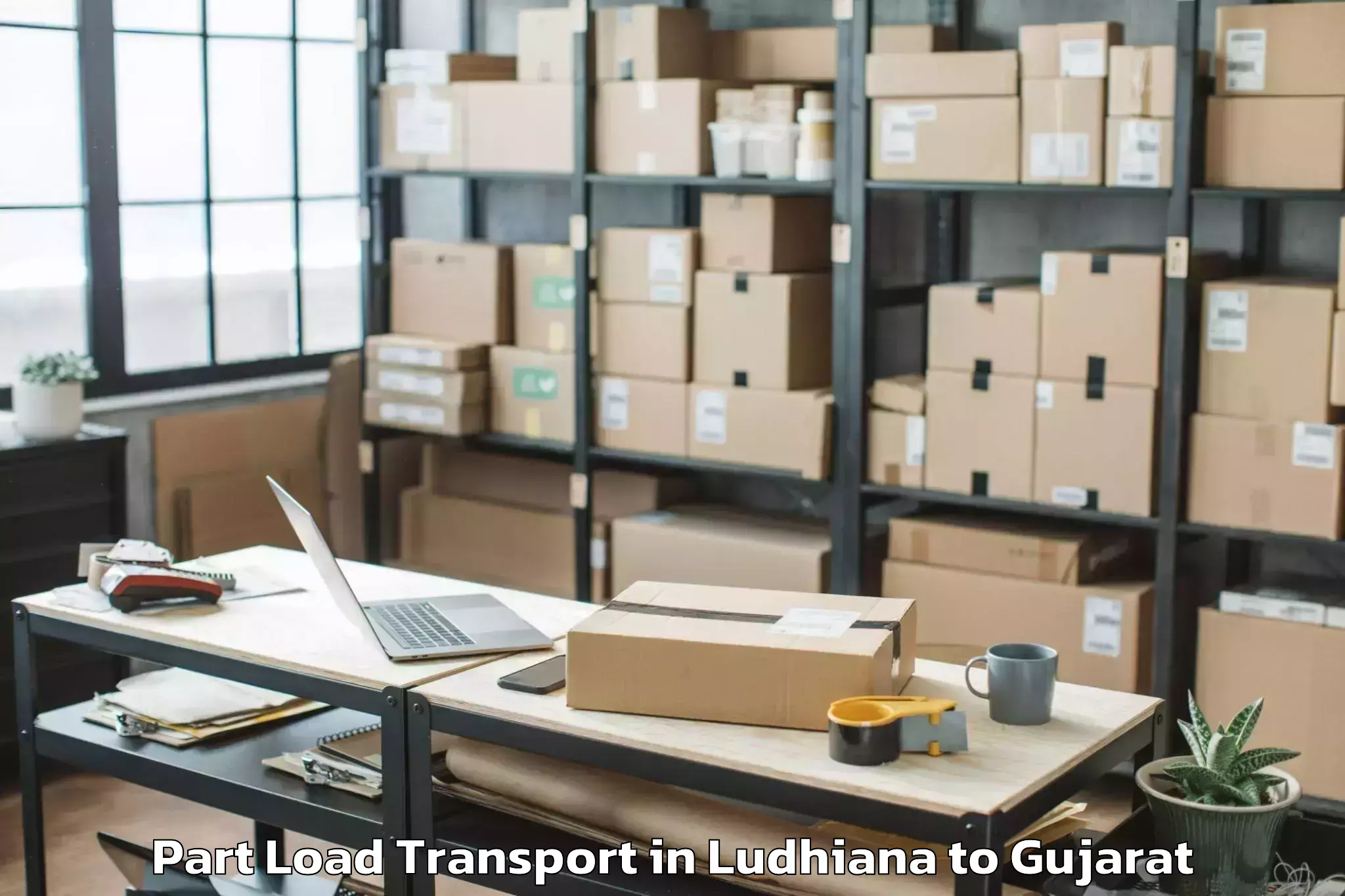 Book Ludhiana to Lodhika Part Load Transport